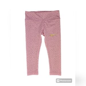 Nike Girls Leggings Pink Gold Size XS 3-4